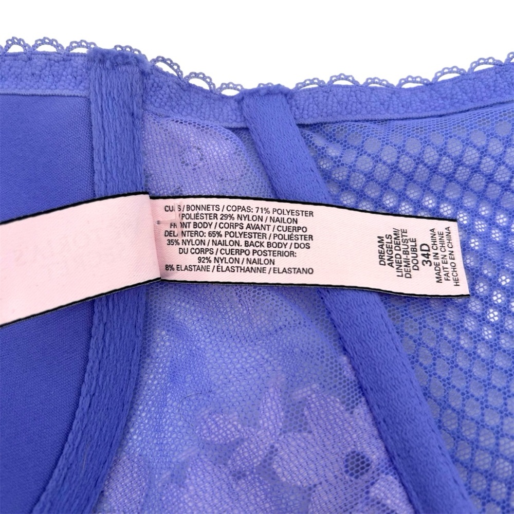 Victoria’s Secret Dream Angels Lined Demi Longline Bra Purple Lavender Size 34D - Picture 14 of 15